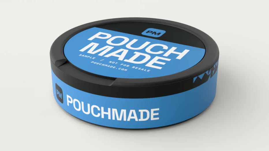 PouchMade sample can rotating on a turntable
